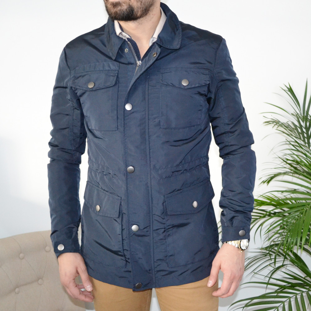 Veste homme bleu slim