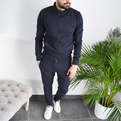 Ensemble jogging homme slim bleu marine