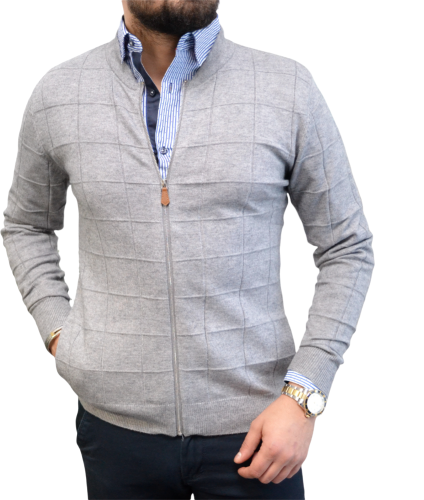 Gilet homme gris chic col teddy