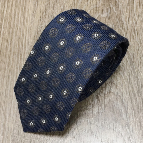 Cravate marine avec logo brodé
