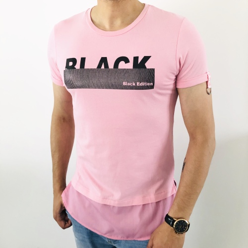 T-shirt homme rose fashion